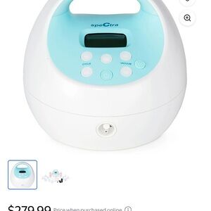 Spectra White and Blue Breast Pump s1